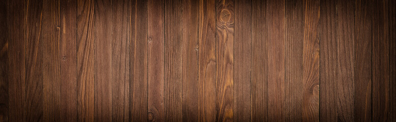 Dark wood texture, empty background of wooden floor or table