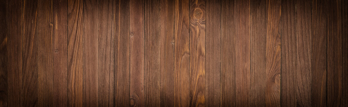 Dark wood texture, empty background of wooden floor or table