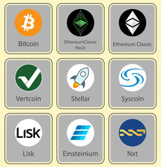 Crypto currency. Character collection of crypto currency.