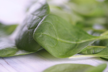 Green leaves of fresh spinach