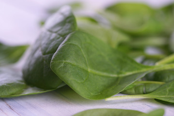 Green leaves of fresh spinach