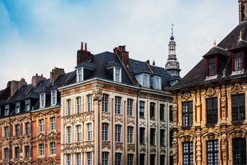 Fototapeta premium antique building view in Old Town Lille, France