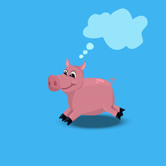 portrait of a cute pig