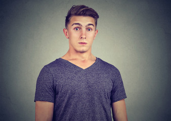 Shocked stunned man in full disbelief