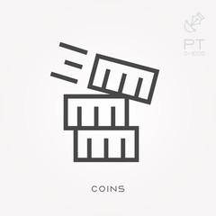 Line icon coins