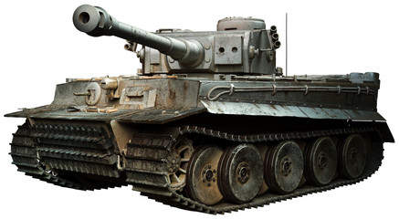 Fototapeta na wymiar Tiger tank in steel grey