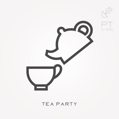 Line icon tea party