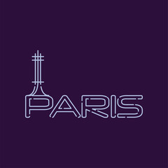 Fototapeta na wymiar Paris city logo in line style