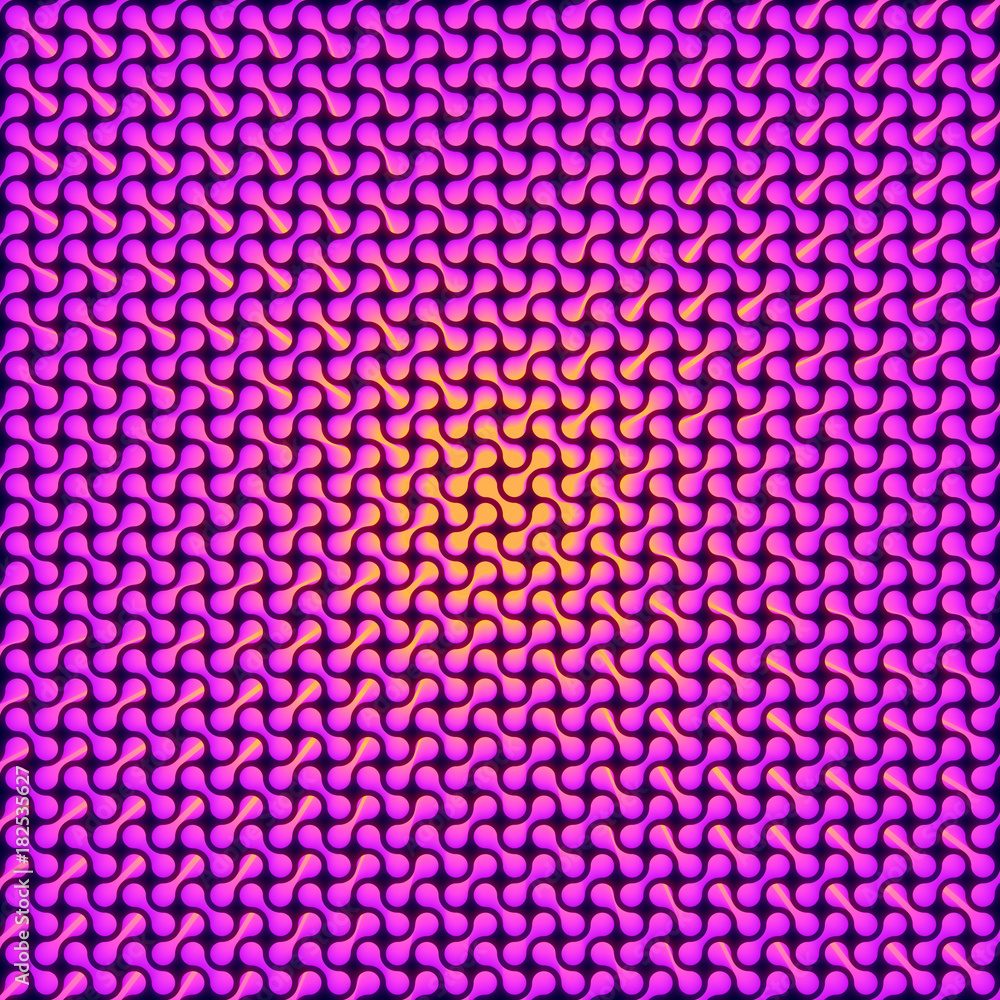 Aufkleber Yellow light through geometric pattern. 3d rendering
