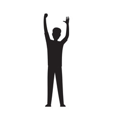 Man Silhouette with Red Streamer Illustration