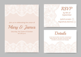 Set of wedding cards