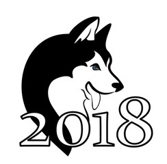 New Year symbol with dog. 