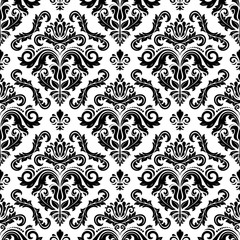 Classic seamless vector pattern. Traditional orient ornament. Classic vintage black and white background