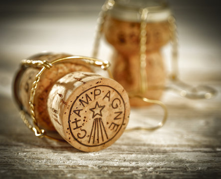 champagne cork and winter time 