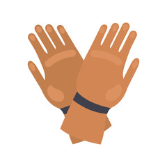 Obraz premium Fire Protective Rubber Gloves Isolated on White.