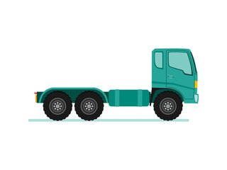 Truck trailer long vehicle with flat design style vector illustration.