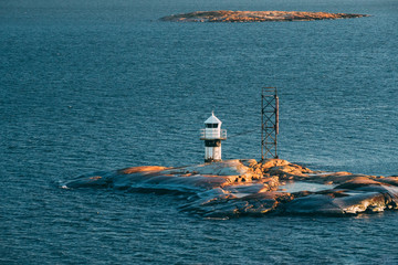 Helsinki, Finland. Lighthouse On Stone Island In Archipelago Near Helsinki.