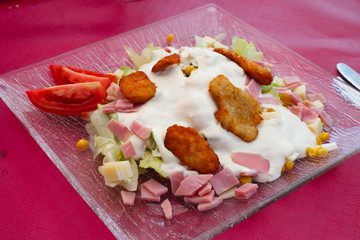 Chicken and ham salad