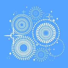 Vector pattern of abstract circles, glitter, stars as a fairy sky. Background and texture for a postcard.