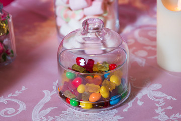 Candy Bar. Round marmalade and rounded chocolate are very colorful