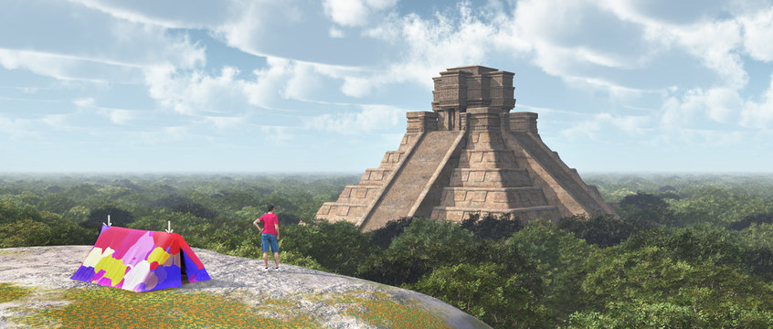 Weltenbummler und Maya Tempel