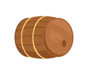 Wooden Barrel of Alcohol Drink Vector Illustration