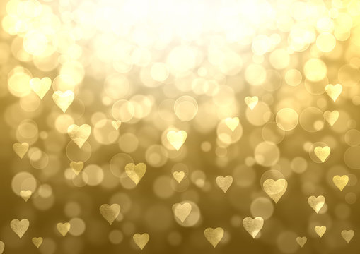 Gold Valentine Abstract Background