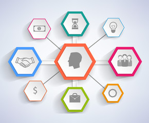 Infographic Icons in Frame Vector Illustration