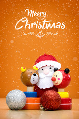 Fototapeta na wymiar christmas decoration elements, toys and gift boxes