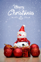 christmas decoration elements, toys and gift boxes