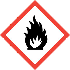 Hazard sign with fire symbol