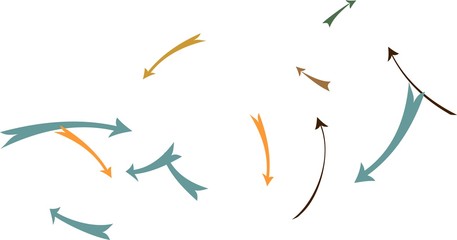 Abstract arrows randomly directed. Chaotic direction
