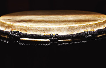 Closeup View on Old Djembe