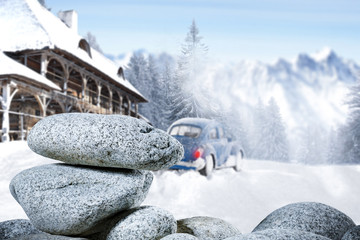 Fototapeta premium winter background and free space for your decoration 