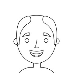 the face old man profile avatar grandfather vector illustration