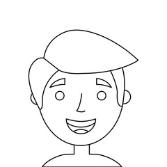 the face old man profile avatar grandfather vector illustration