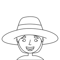old woman face lady grandma cartoon vector illustration