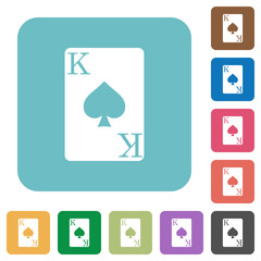 King of spades card rounded square flat icons