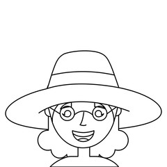 old woman face lady grandma cartoon vector illustration
