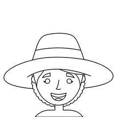old woman face lady grandma cartoon vector illustration