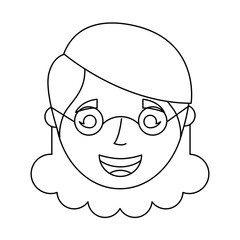 old woman face lady grandma cartoon vector illustration