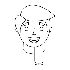 the face old man profile avatar of the grandfather vector illustration