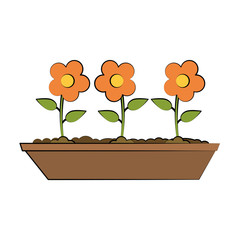 Planting of flowers icon vector illustration graphic design