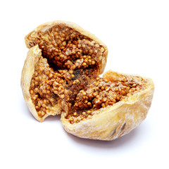 dried figs isolated on white background. clipping path