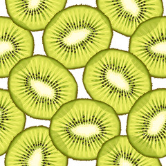 Vector seamless pattern from kiwi slices