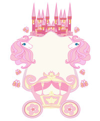 Beautiful fairytale pink castle frame