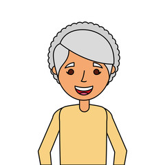 old woman portrait lady grandma cartoon vector illustration