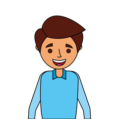 portrait happy young man smiling cartoon vector illustration