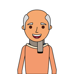 Obraz premium old man portrait of a pensioner grandfather character vector illustration