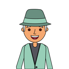 old man portrait of a pensioner grandfather character vector illustration